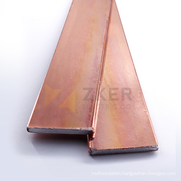 Manufacture copper stripe copper clad Steel tape square,varilla de Tierra,copper coated steel tape  for ground system